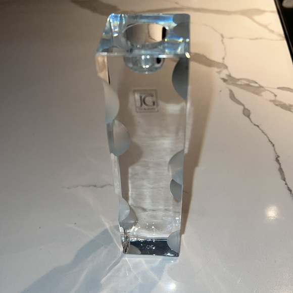 JG Durand 6.5” x 1.5” Moden Crystal Candlestick - Picture 3 of 4